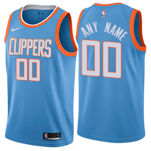 Men's Nike Clippers Personalized Swingman Blue NBA City Edition Jersey