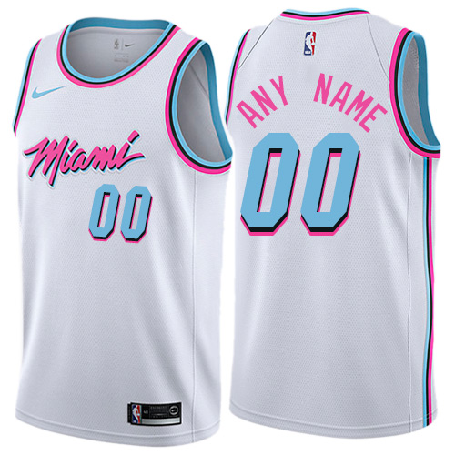 Men's Nike Heat Personalized Swingman White NBA City Edition Jersey