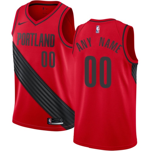 Men's Nike Blazers Personalized Swingman Red NBA Statement Edition Jersey