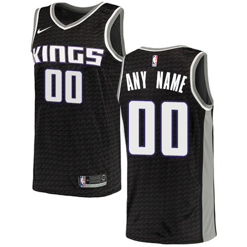 Men's Nike Kings Personalized Swingman Black NBA Statement Edition Jersey