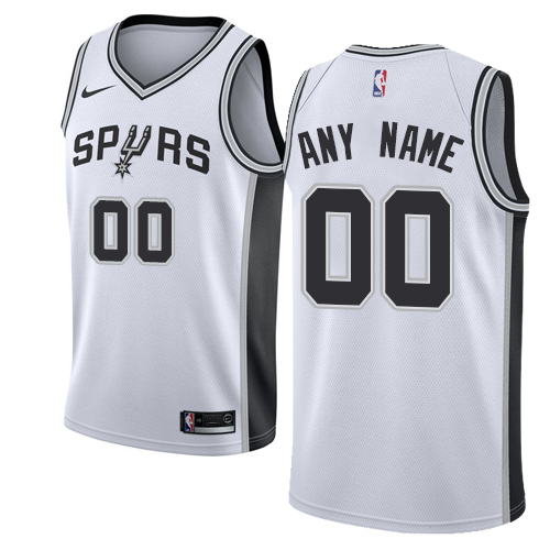 Men's Nike Spurs Personalized Swingman White NBA Association Edition Jersey