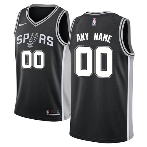 Men's Nike Spurs Personalized Swingman Black NBA Icon Edition Jersey