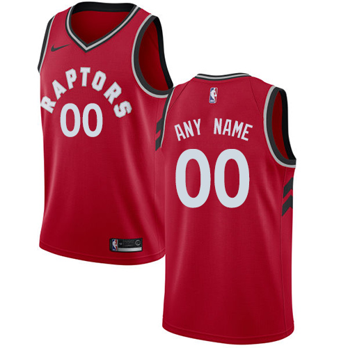 Men's Nike Raptors Personalized Swingman Red NBA Icon Edition Jersey