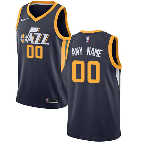 Men's Nike Jazz Personalized Swingman Navy Blue NBA Icon Edition Jersey