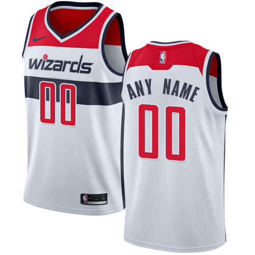 Men's Nike Wizards Personalized Swingman White NBA Association Edition Jersey