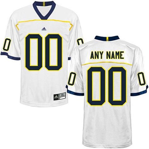 Wolverines Personalized Authentic White NCAA Jersey - Click Image to Close