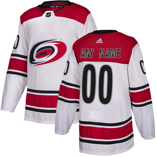 Men's Adidas Hurricanes Personalized Authentic White Road NHL Jersey