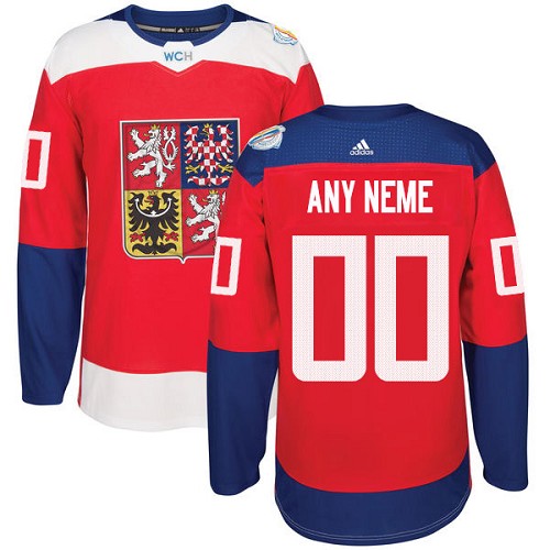 Men's Adidas Team Czech Republic Personalized Authentic Red Road 2016 World Cup NHL Jersey