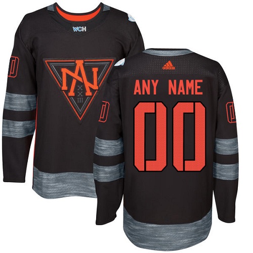 Men's Adidas Team North America Personalized Authentic Black Road 2016 World Cup NHL Jersey