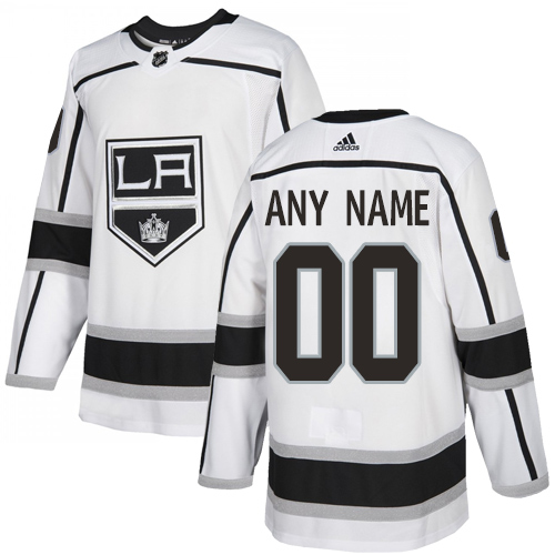 Men's Adidas Kings Personalized Authentic White Road NHL Jersey - Click Image to Close