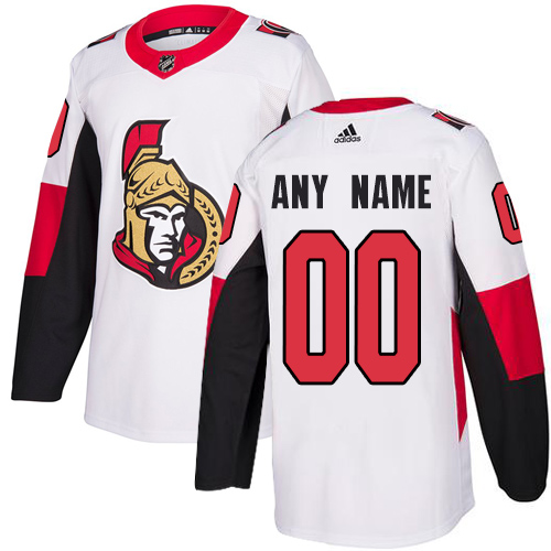 Men's Adidas Senators Personalized Authentic White Road NHL Jersey