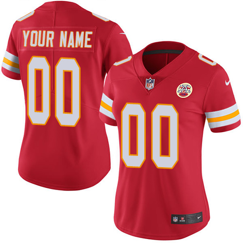 Nike Kansas City Chiefs Customized Red Team Color Stitched Vapor Untouchable Limited Women's NFL Jersey - Click Image to Close