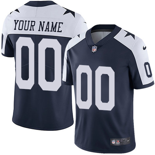 Nike Dallas Cowboys Customized Navy Blue Thanksgiving Stitched Vapor Untouchable Limited Throwback Youth NFL Jersey - Click Image to Close