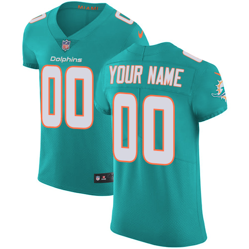 Nike Miami Dolphins Customized Aqua Green Team Color Stitched Vapor Untouchable Elite Men's NFL Jersey - Click Image to Close