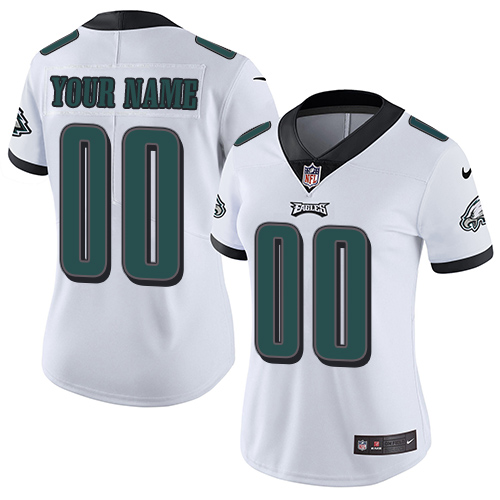 Nike Philadelphia Eagles Customized White Stitched Vapor Untouchable Limited Women's NFL Jersey