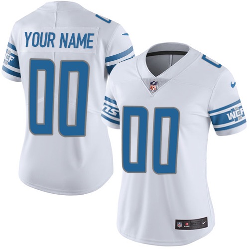 Nike Detroit Lions Customized White Stitched Vapor Untouchable Limited Women's NFL Jersey