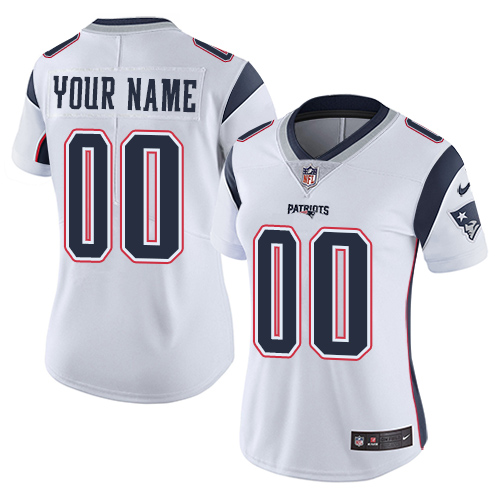 Nike New England Patriots Customized White Stitched Vapor Untouchable Limited Women's NFL Jersey