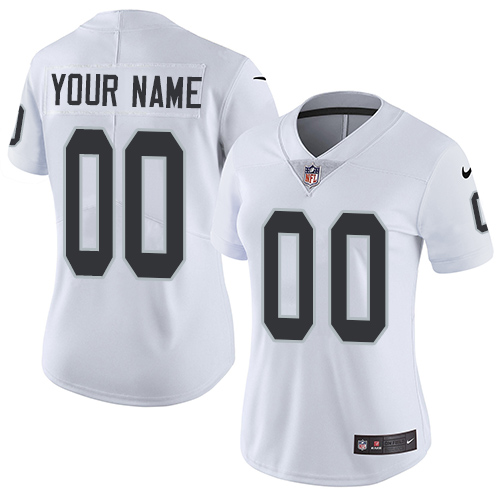 Nike Oakland Raiders Customized White Stitched Vapor Untouchable Limited Women's NFL Jersey