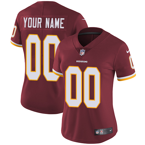 Nike Washington Redskins Customized Burgundy Red Team Color Stitched Vapor Untouchable Limited Women's NFL Jersey