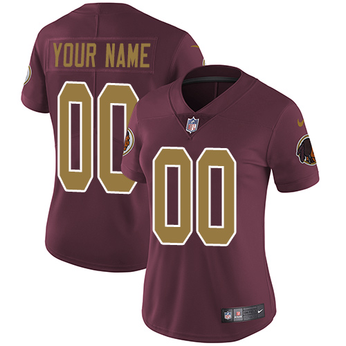 Nike Washington Redskins Customized Burgundy Red Alternate Stitched Vapor Untouchable Limited Women's NFL Jersey