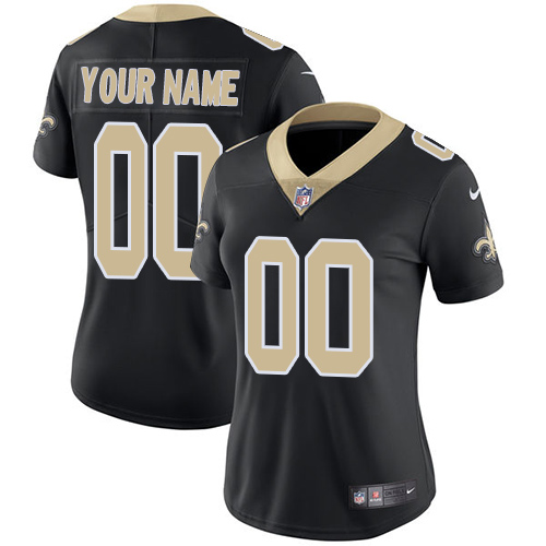 Nike New Orleans Saints Customized Black Team Color Stitched Vapor Untouchable Limited Women's NFL Jersey - Click Image to Close