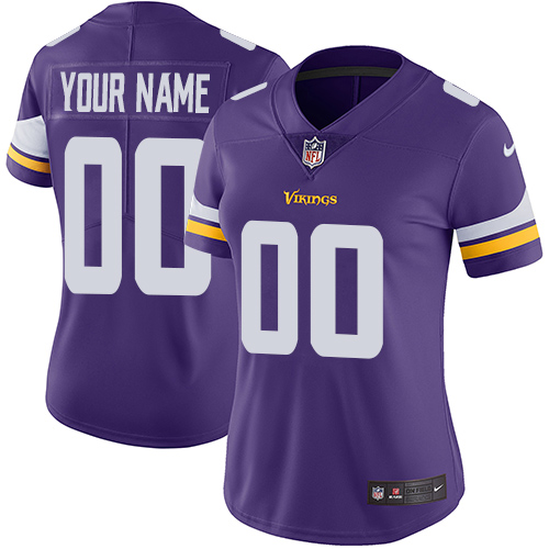 Nike Minnesota Vikings Customized Purple Team Color Stitched Vapor Untouchable Limited Women's NFL Jersey - Click Image to Close