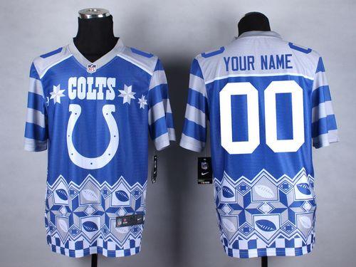 Nike Indianapolis Colts Customized Royal Blue Men's Stitched NFL Elite Noble Fashion Jersey