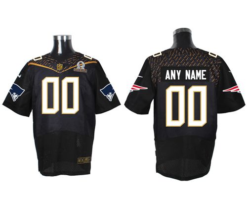 Nike New England Patriots Customized Black 2016 Pro Bowl Men's Stitched NFL Elite Jersey