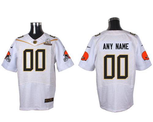 Nike Cleveland Browns Customized White 2016 Pro Bowl Men's Stitched NFL Elite Jersey