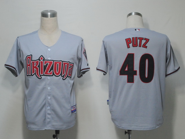 Diamondbacks #40 J.J Putz Grey Cool Base Stitched MLB Jersey