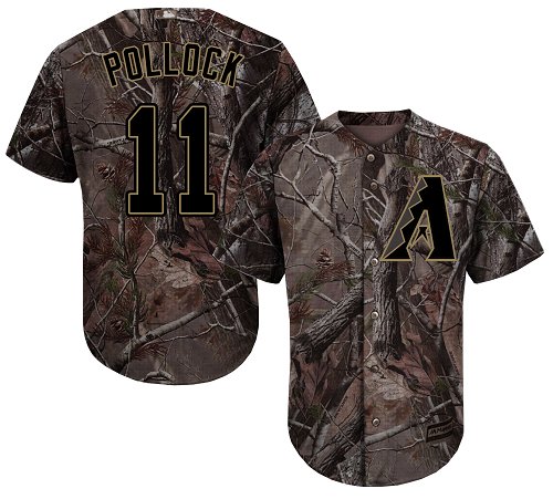 Diamondbacks #11 A. J. Pollock Camo Realtree Collection Cool Base Stitched MLB Jersey