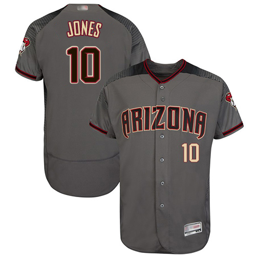 Diamondbacks #10 Adam Jones Gray Flexbase Authentic Collection Stitched MLB Jersey