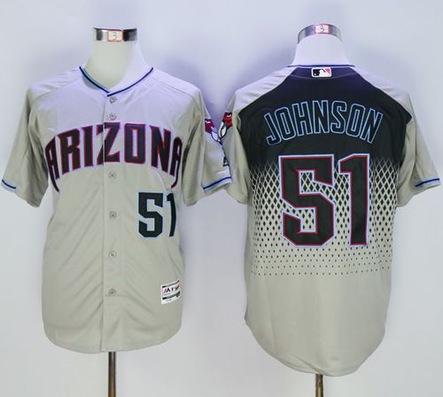 Diamondbacks #51 Randy Johnson Gray/Capri New Cool Base Stitched MLB Jersey