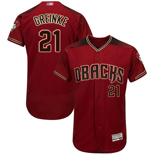 Diamondbacks #21 Zack Greinke Sedona Red Flexbase Authentic Collection Stitched MLB Jersey