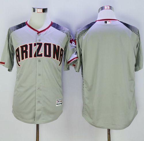 Diamondbacks Blank Gray/Brick New Cool Base Stitched MLB Jersey