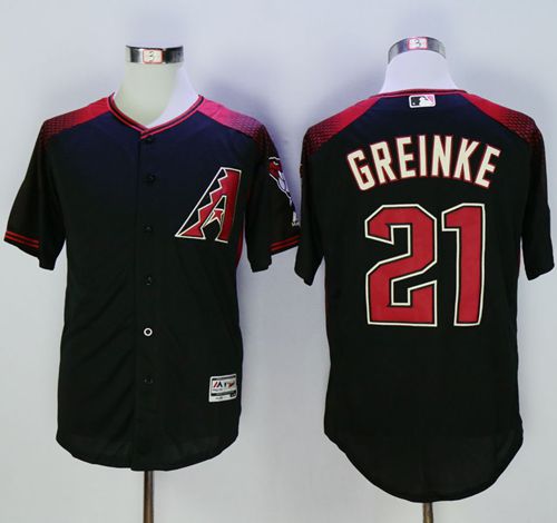 Diamondbacks #21 Zack Greinke Black/Brick New Cool Base Stitched MLB Jersey