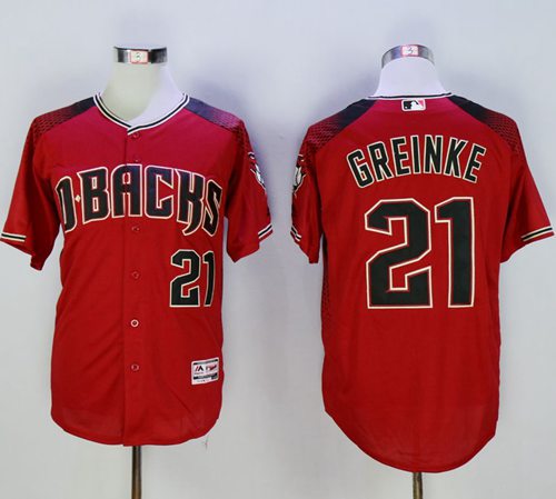 Diamondbacks #21 Zack Greinke Red/Brick New Cool Base Stitched MLB Jersey