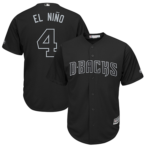 Diamondbacks #4 Ketel Marte Black "El Nino" Players Weekend Cool Base Stitched Baseball Jersey - Click Image to Close