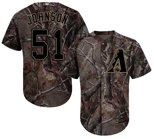 Diamondbacks #51 Randy Johnson Camo Realtree Collection Cool Base Stitched MLB Jersey