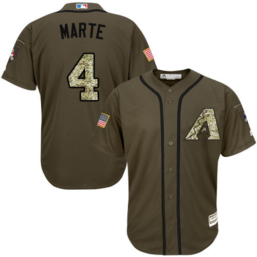 Diamondbacks #4 Ketel Marte Green Salute to Service Stitched MLB Jersey