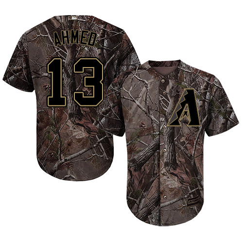 Diamondbacks #13 Nick Ahmed Camo Realtree Collection Cool Base Stitched MLB Jersey