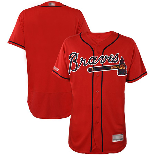 Braves Blank Red Flexbase Authentic Collection Stitched MLB Jersey