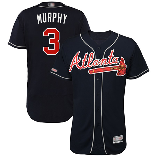 Braves #3 Dale Murphy Navy Blue Flexbase Authentic Collection Stitched MLB Jersey