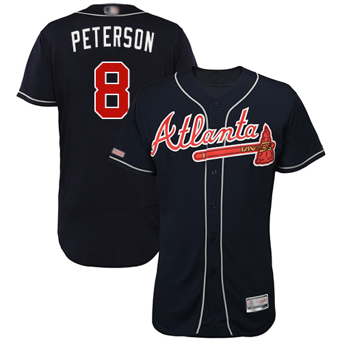 Braves #8 Jace Peterson Navy Blue Flexbase Authentic Collection Stitched MLB Jersey - Click Image to Close