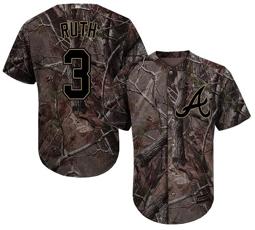 Braves #3 Babe Ruth Camo Realtree Collection Cool Base Stitched MLB Jersey