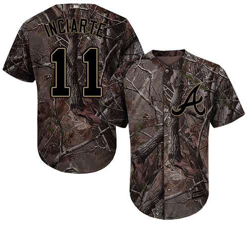 Braves #11 Ender Inciarte Camo Realtree Collection Cool Base Stitched MLB Jersey - Click Image to Close