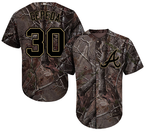 Braves #30 Orlando Cepeda Camo Realtree Collection Cool Base Stitched MLB Jersey