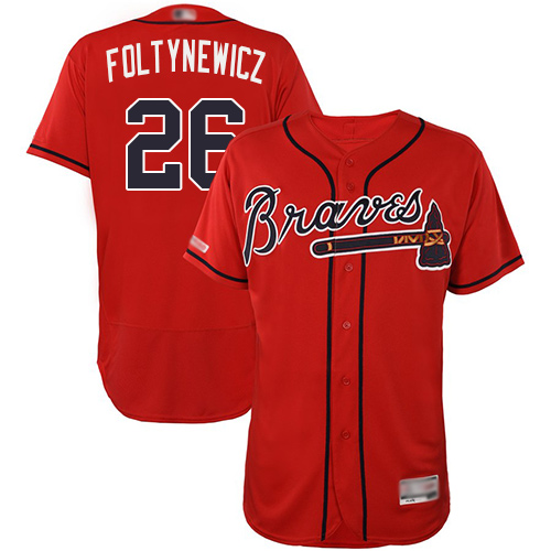 Braves #26 Mike Foltynewicz Red Flexbase Authentic Collection Stitched MLB Jersey