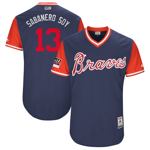 Braves #13 Ronald Acuna Jr. Navy "Sabanero Soy" Players Weekend Authentic Stitched MLB Jersey