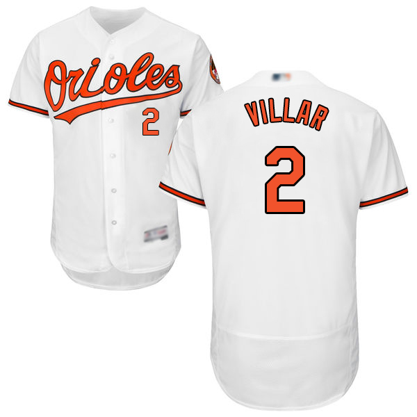 Orioles #2 Jonathan Villar White Flexbase Authentic Collection Stitched MLB Jersey